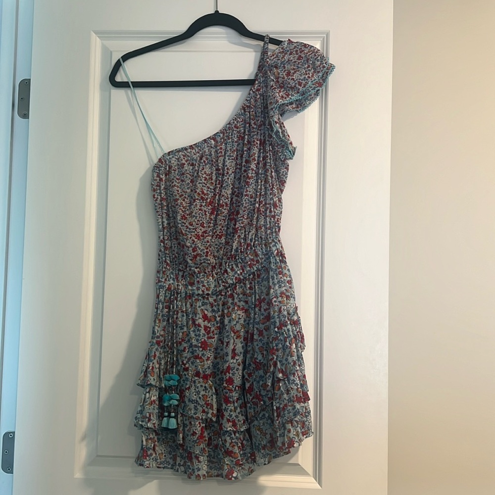 Poupette st Barth one shoulder mini dress size xs